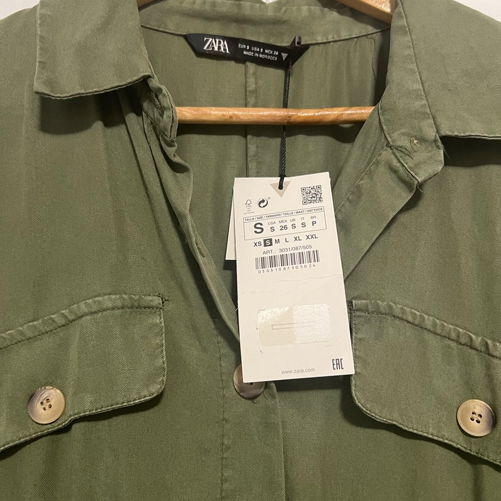 Zara Women’s Cargo Shirt Dress BNWT - Picture 8 of 8